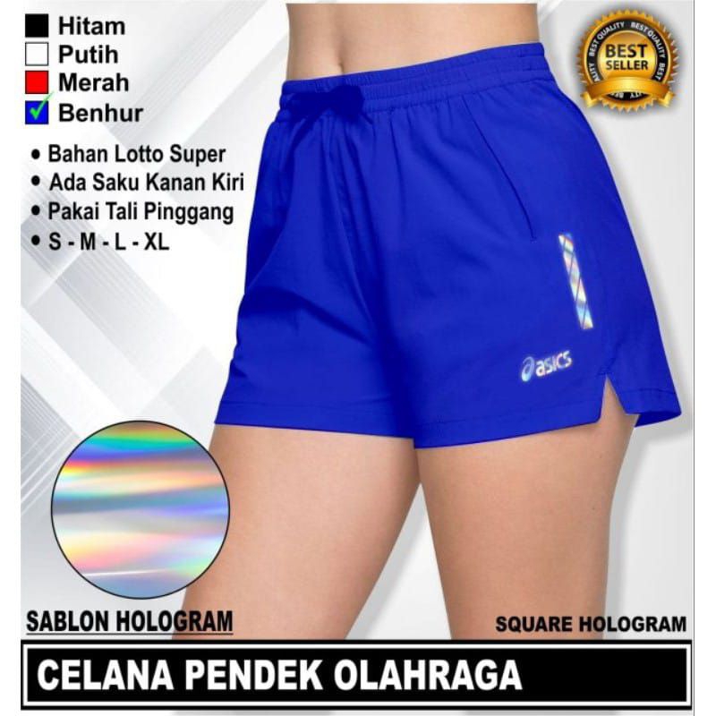 CELANA PENDEK VOLI CELANA CEWEK CELANA OLAHRAGA PEREMPUAN SHORT PANTS HITAM POLOS LOGO SPORT CELANA 