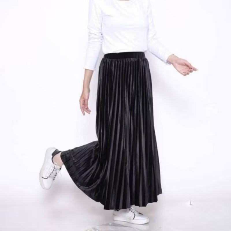 Rok plisket import bludru velvet panjang /rok bludru import/rok bludru velvet pemium/rok bludru impo