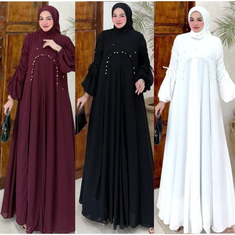 Ganis Set Outer iner Payet Terbaru Lebaran Fashion Muslim Dress Pesta
