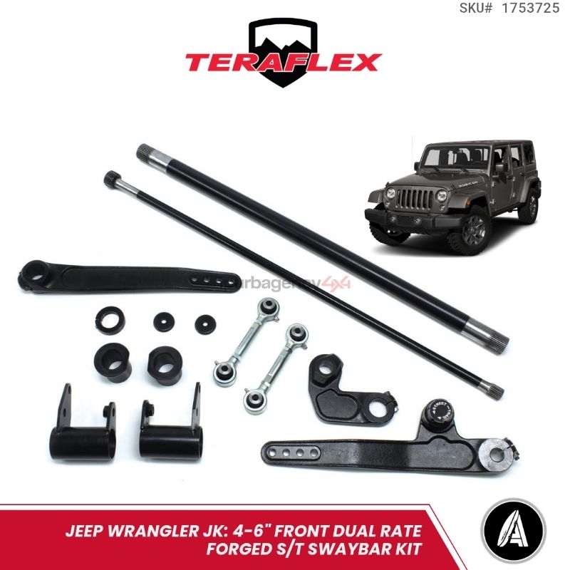 Teraflex Jeep JK: Dual Rate S/T Front Swaybar System (4-6" Lift) — 1753725