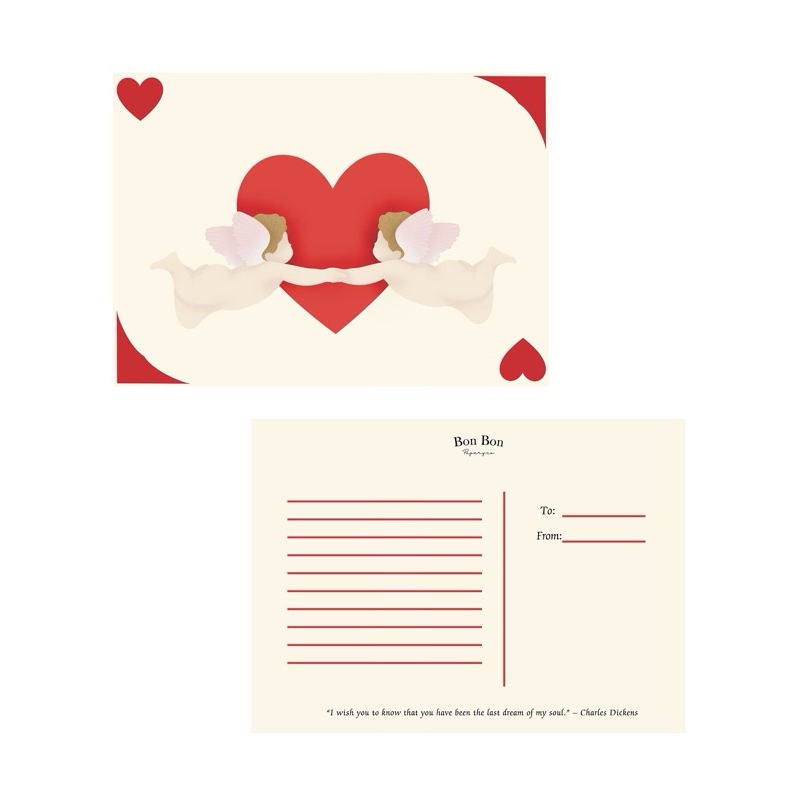 

Twin angel heart - Kartu pos Valentine A6