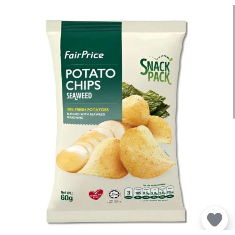 

fairprice potato chips seaweed 60gr
