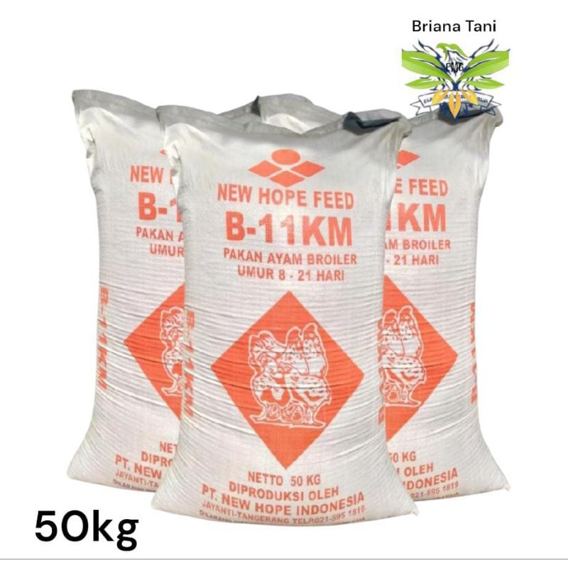 Karungan Pur B-11K 50kg Pakan Ayam Pedaging Broiler 1-21 Hari New Hope Indonesia