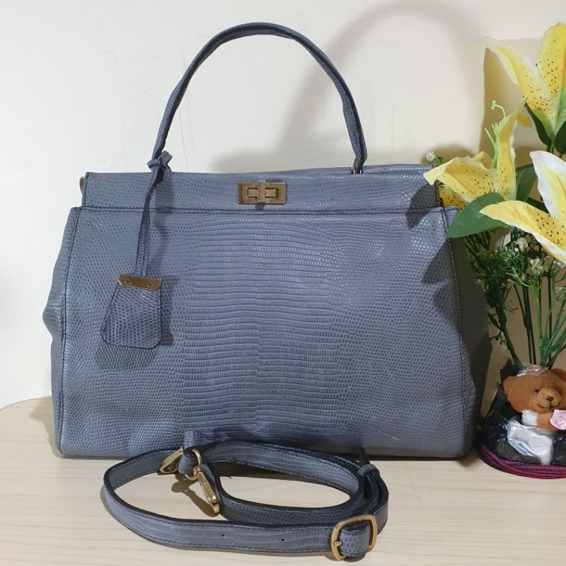 Tas Handbag shoulder bag kulit Asli Sisley Preloved
