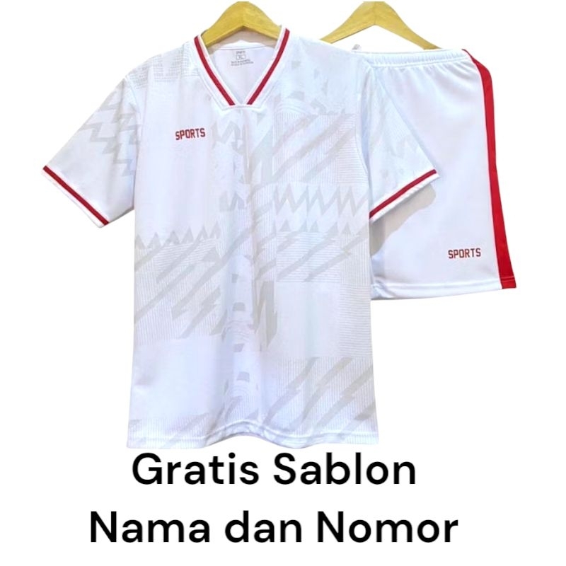 Orusight Kaos Olahraga Futsal Volly Badminton Sport Putih Pria dan Wanita Gratis Sablon Nama dan Nom