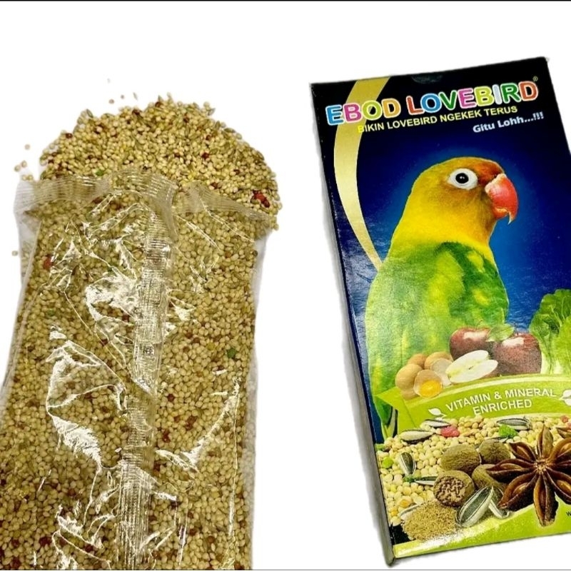 Pakan Bijian EBOD LOVEBIRD untuk Burung Lovebird 225gr - Kemasan Kotak