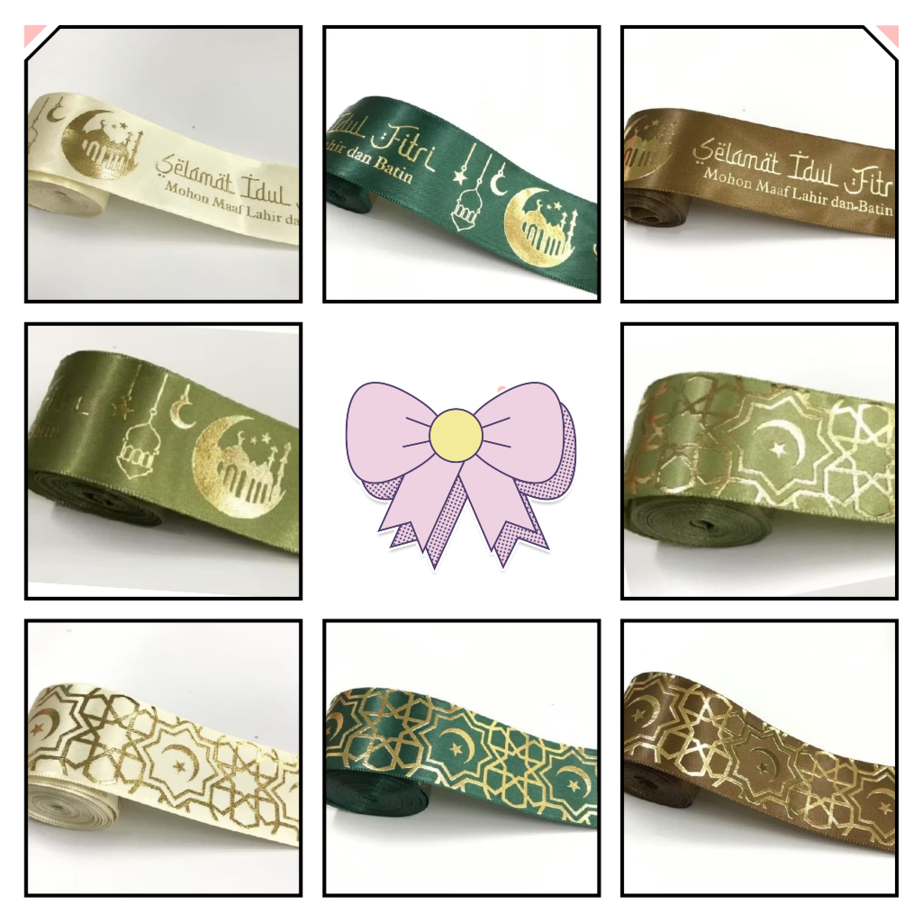 

1 YARD (90 CM) // PITA PREMIUM IDUL FITRI 2,5 CM DAN 3,8 CM / PITA LEBARAN / PITA HAMPERS