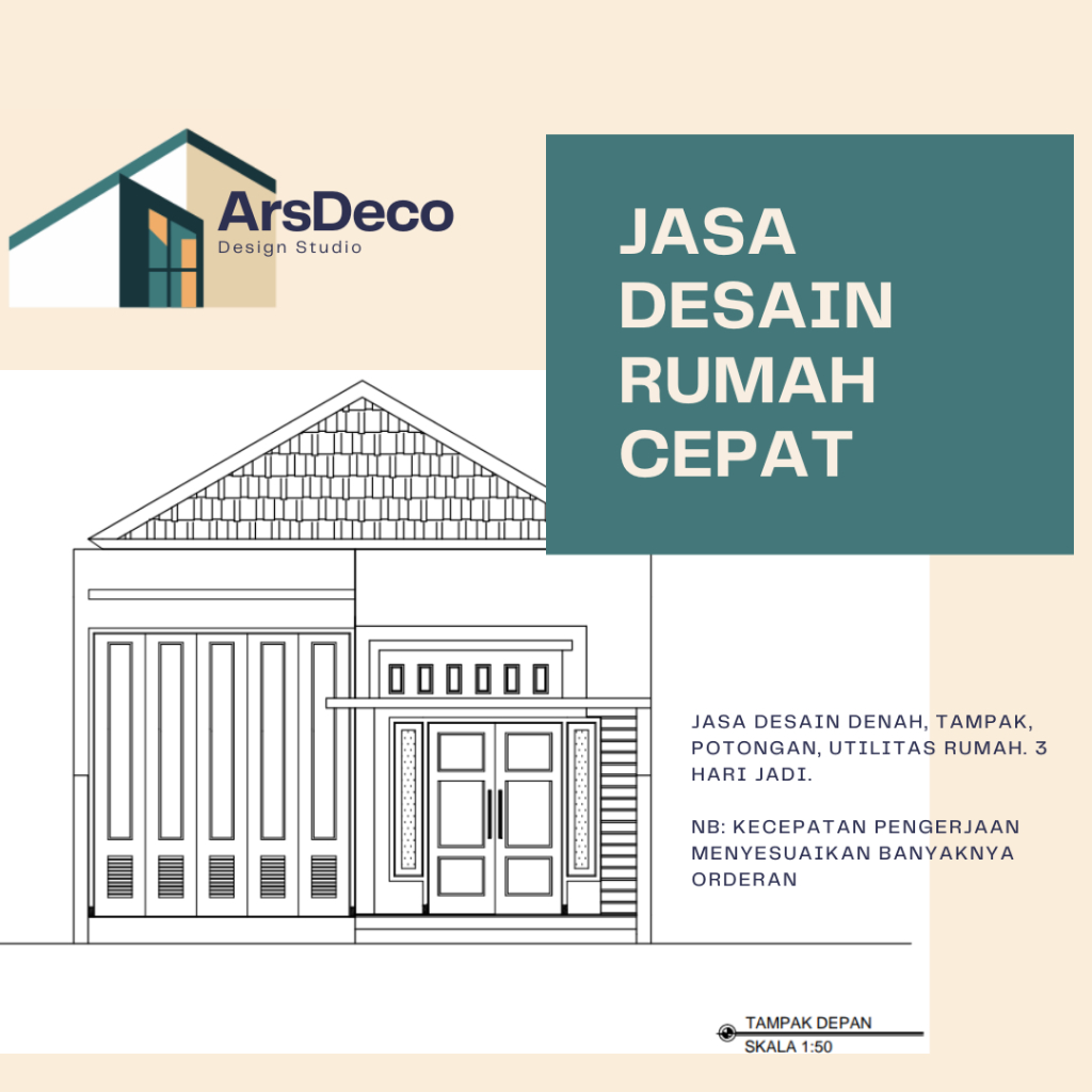JASA DESAIN RUMAH ARSITEKTUR SIPIL MURAH AUTOCAD 2D TAMPAK POTONGAN