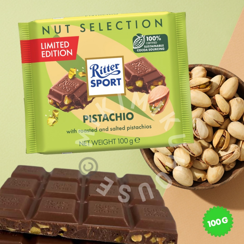 

NEW 2025 RITTER SPORT PISTACHIO RITTERSPORT CHOCOLATE ORI OFFICIAL DUBAI US COKLAT COKELAT. USA