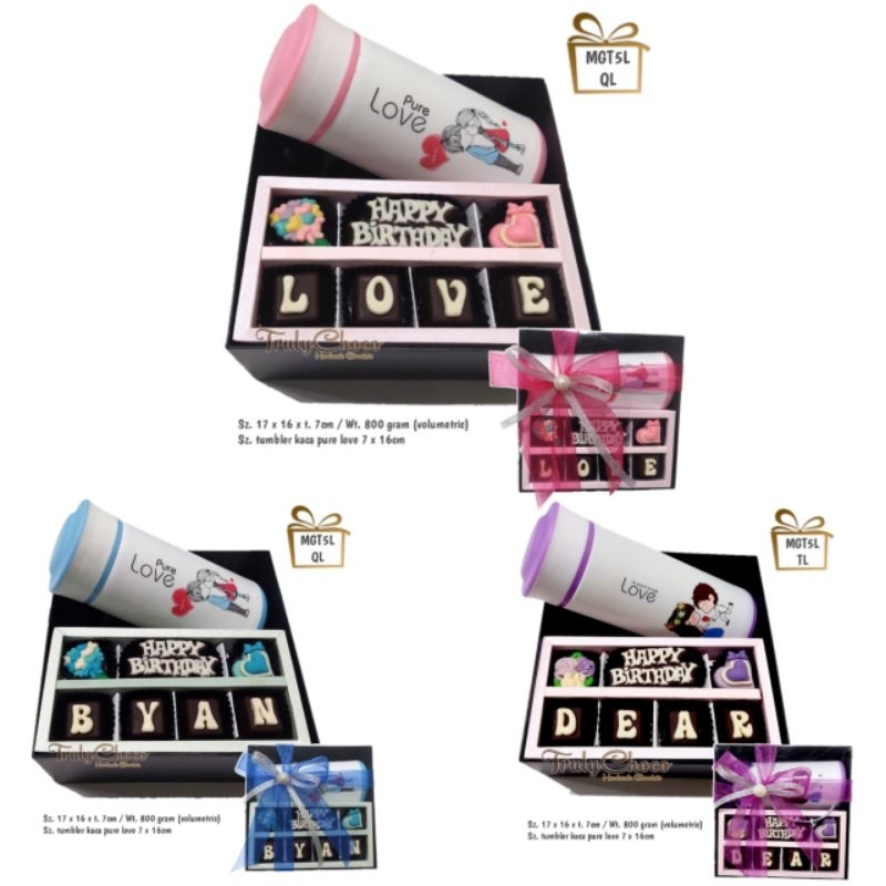 kado ulang tahun untuk pacar murah coklat praline free botol minum dan kartu ucapan