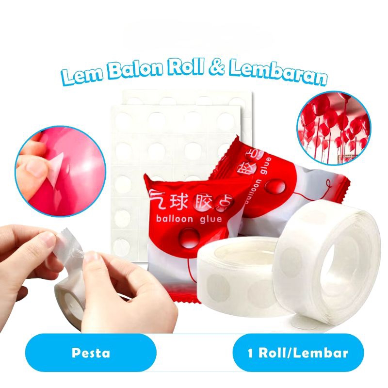 

glue dot / lem dot lembaran dan roll / lem balon