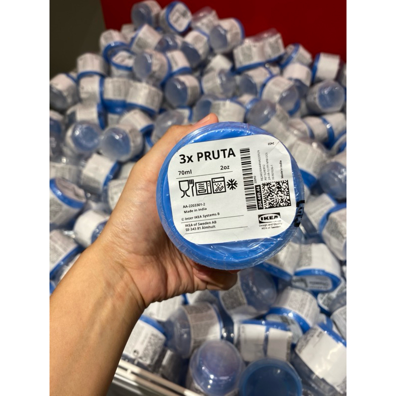 PRUTA wadah makanan, transparan 70ml isi 3pc
