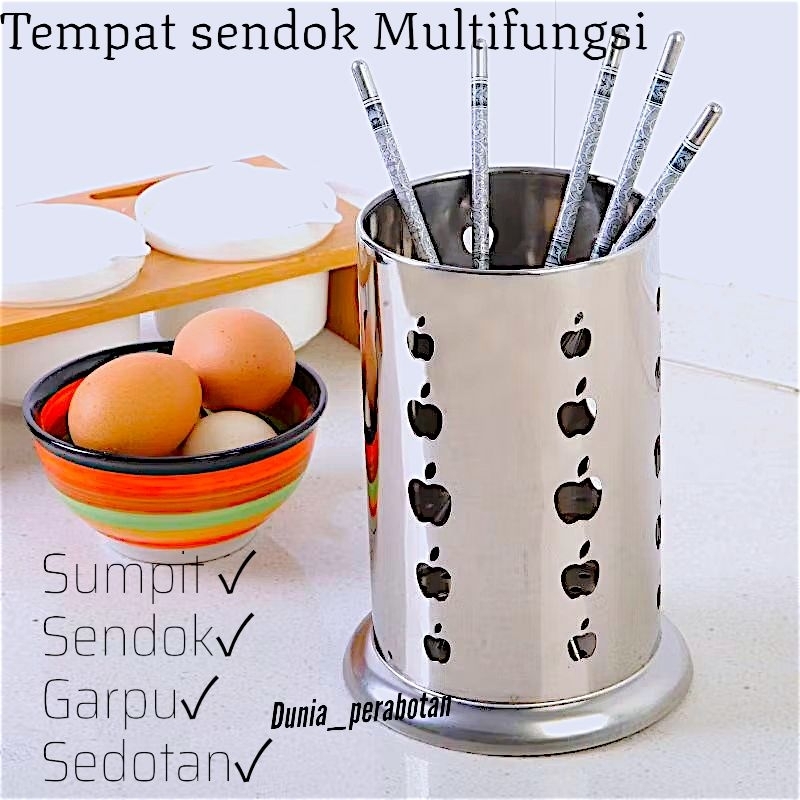 Tempat Sendok Multifungsi Stainless Steel | tempat sendok apel | tempat sedotan | tempat tumpit | wa