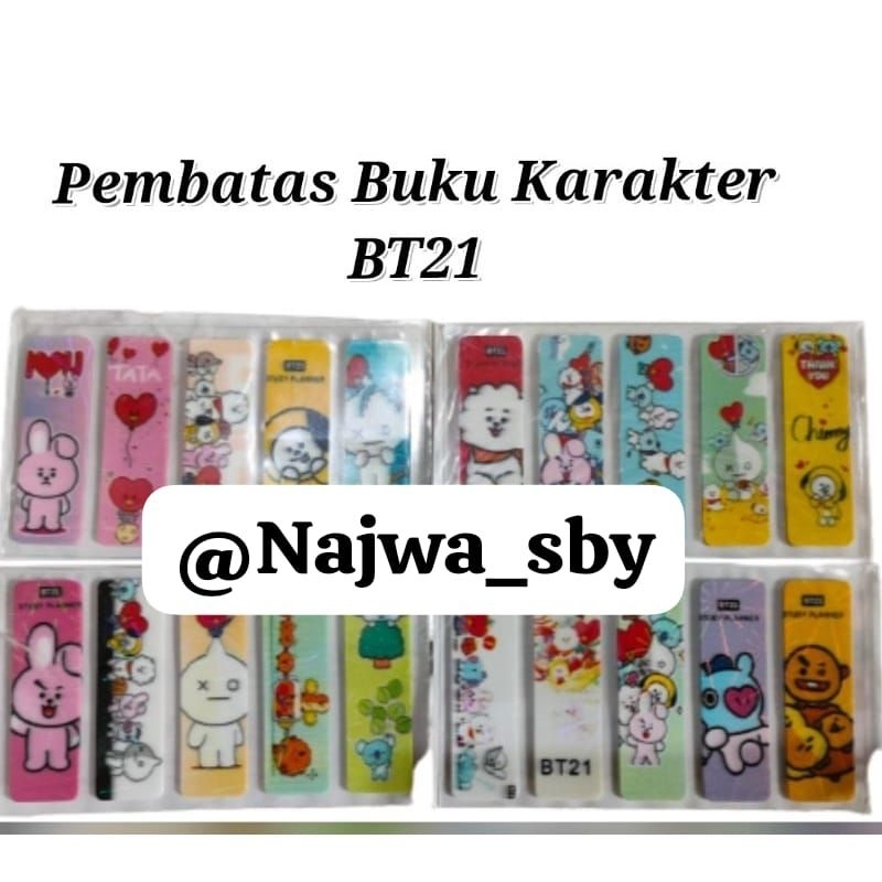 

( Isi 5 pcs ) PEMBATAS BUKU KARAKTER BT21