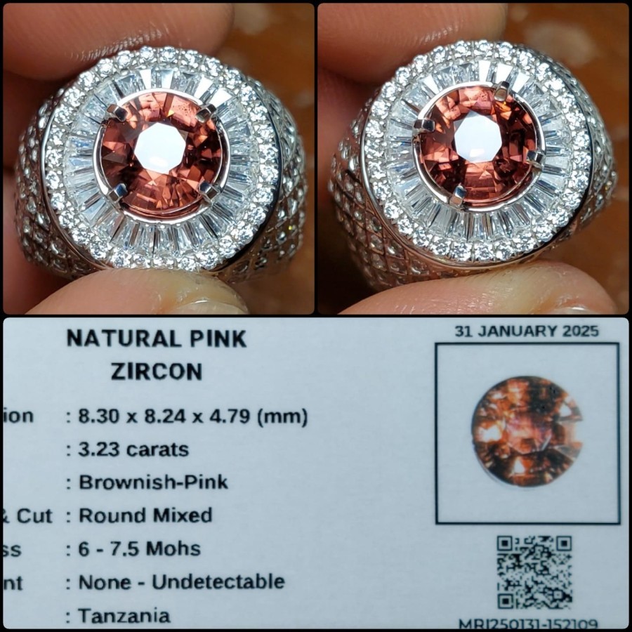 Natural Pink Zircon Round Brilliant Crystal Clean Good Luster Gems Batu Permata Asli