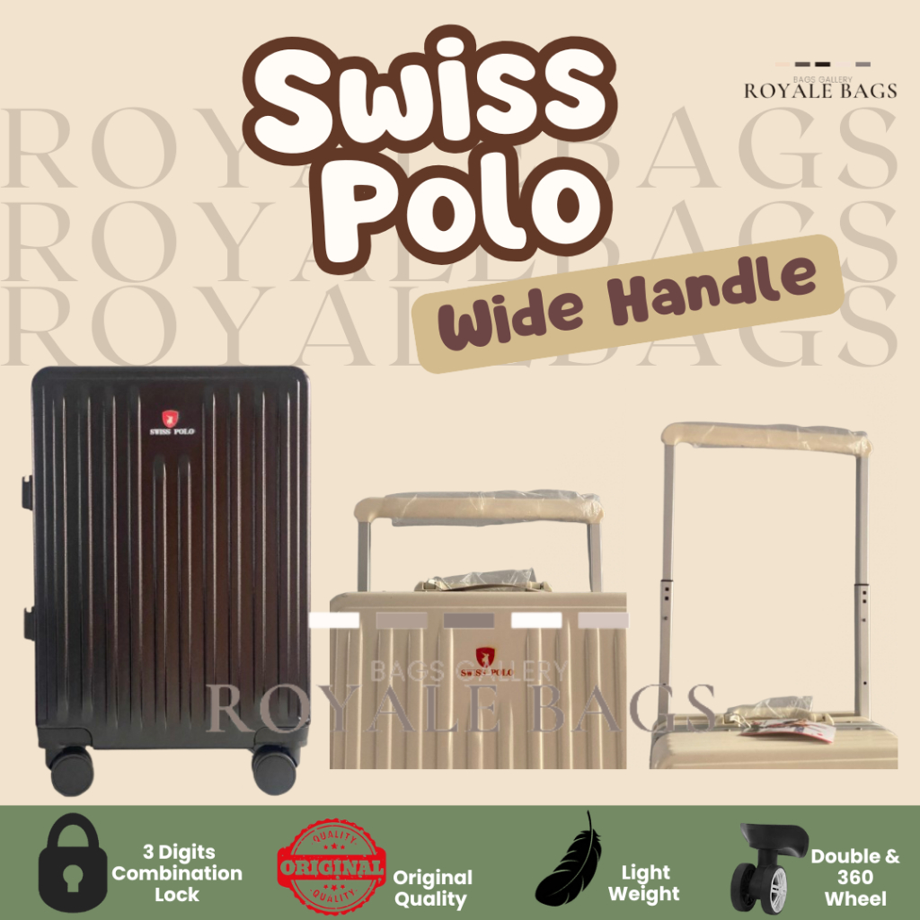 Swiss Polo Wide Handle Series Tas Koper 20 inch / 24 inch Original - Light Weight Alumunium Frame