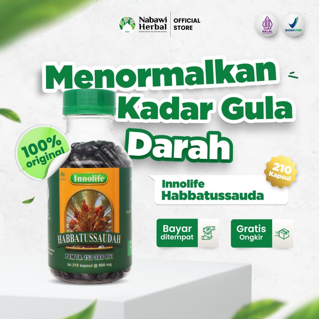 INNOLIFE - Habbatussauda Serbuk Jinten Hitam Habatussauda Isi 210 Kapsul