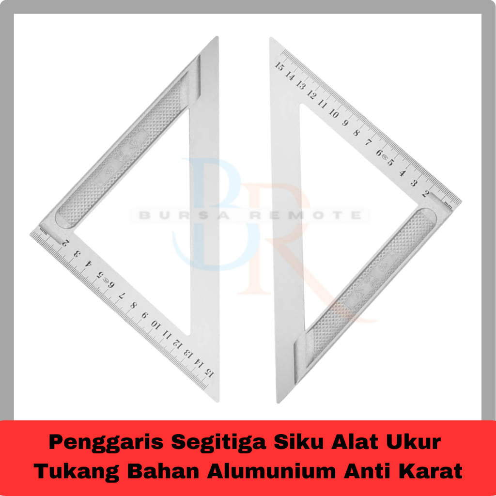 

Penggaris Segitiga Siku Alat Ukur Tukang Bahan Alumunium Anti Karat 15CM