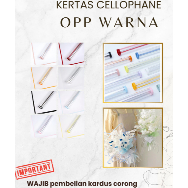 

[Yobee] Kertas Cellophane Buket Bunga OPP les warna