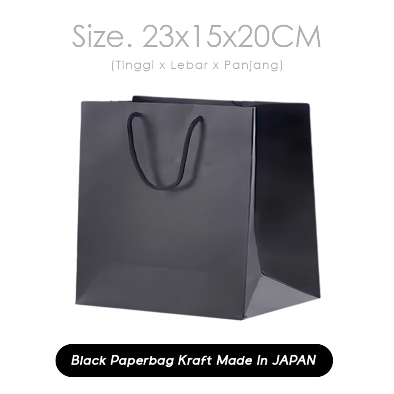 

Paper Bag Hitam Box Hampers 23x15x20 CM, Paper Bag Kado Box Makanan dan Souvenir / Papperbag Kertas