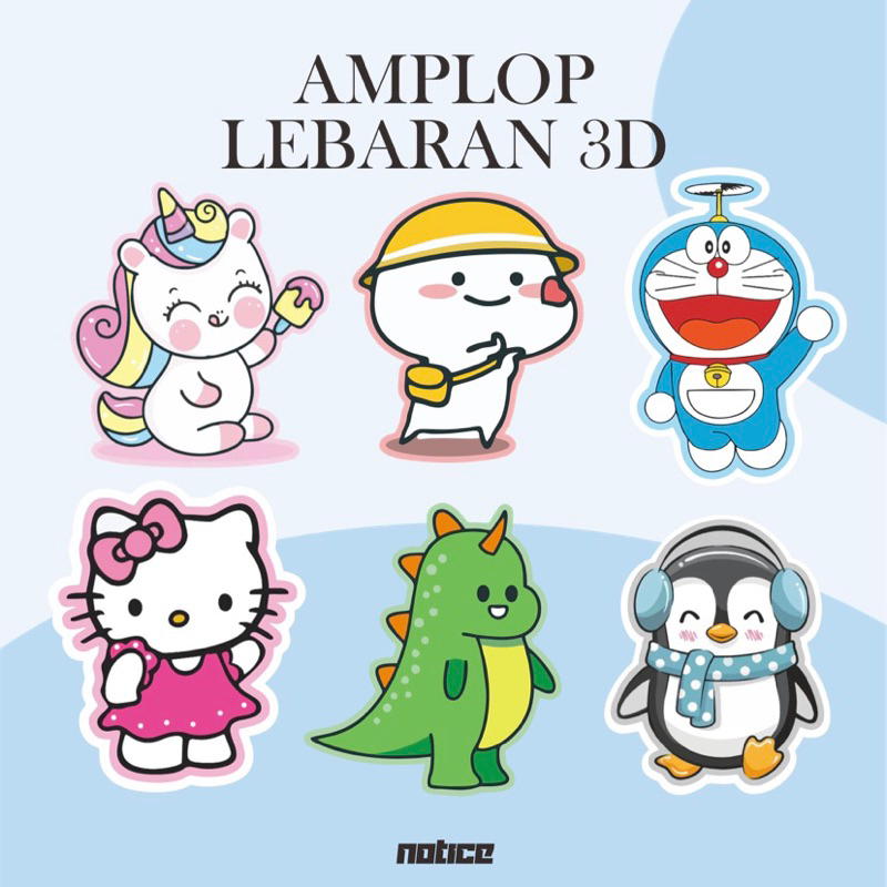 

AMPLOP LEBARAN 3D CARACTER LUCU