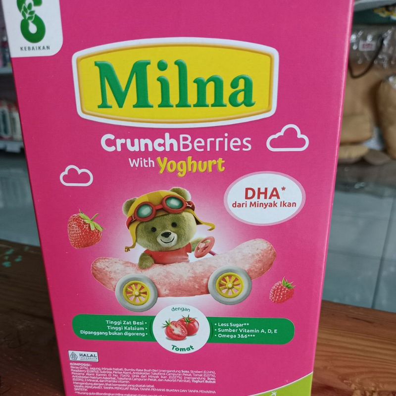 Milna Crunch berries with yogurt 20gr cemilan bayi sehat MPASI usia 6+ bulan