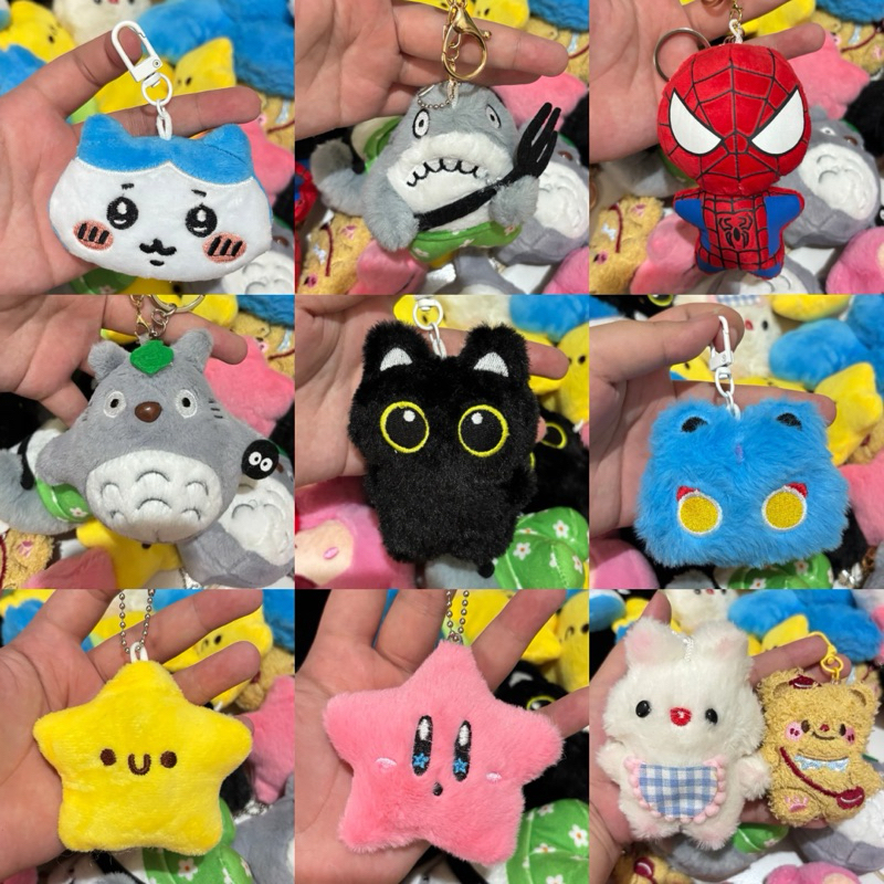 GANCI BONEKA BUNYI TOTORO BLACK CAT GOJO SATORU HIU SPIDERMAN BINTANG KELINCI BEAR CHIKAWA KIRBY | K