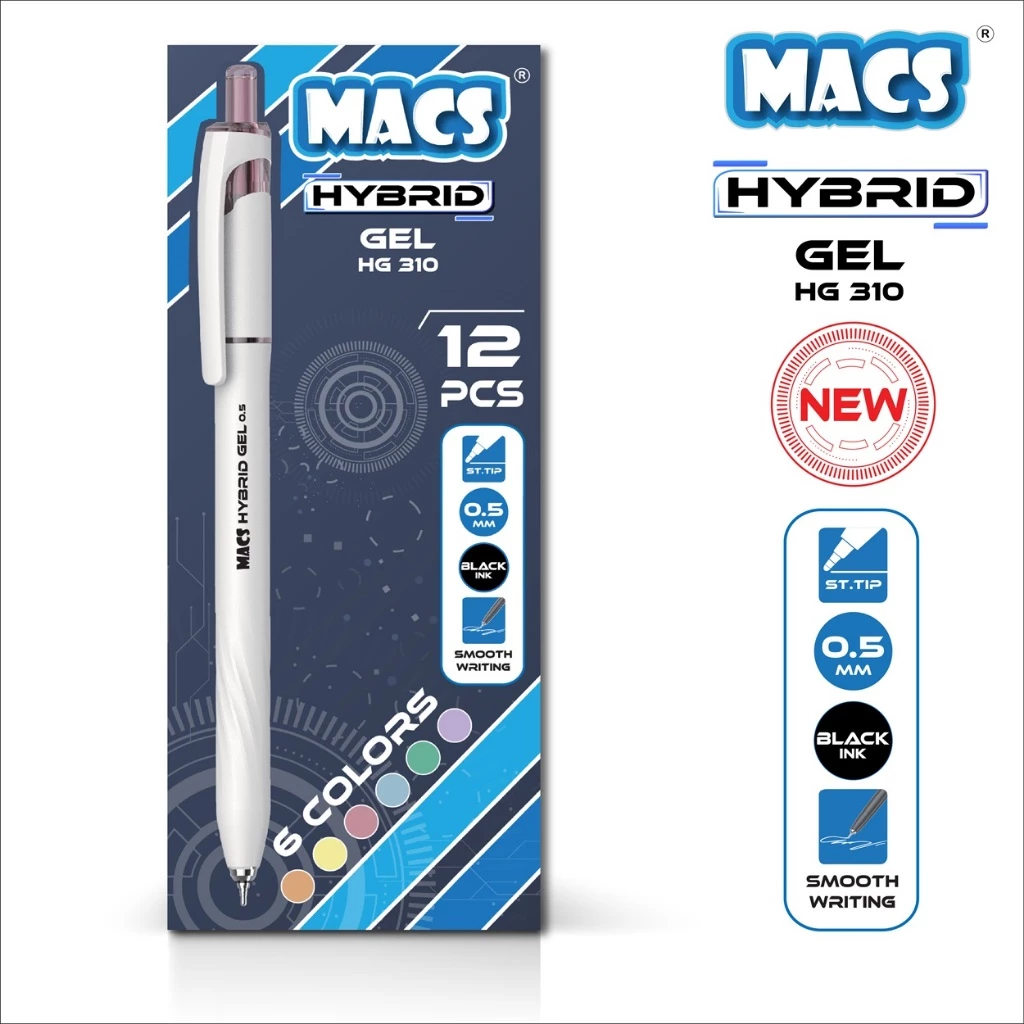 

MACS Pulpen Hybrid Gel Pen HG 310 - Mix Color 0.5mm (1 pack)
