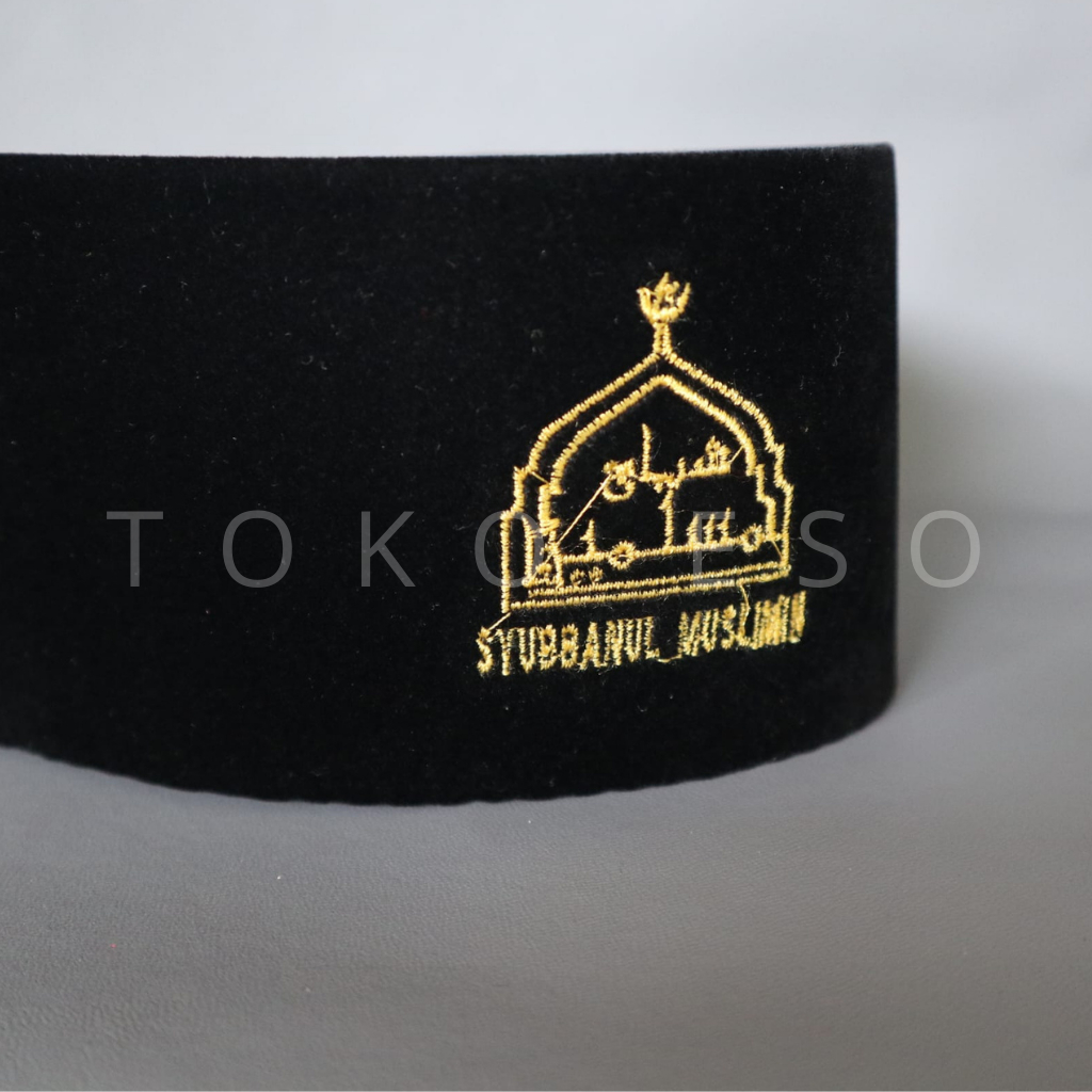 BISA COD peci logo syubbanul muslimin songkok kopiah logo syubbanul muslimin tinggi 9 cm