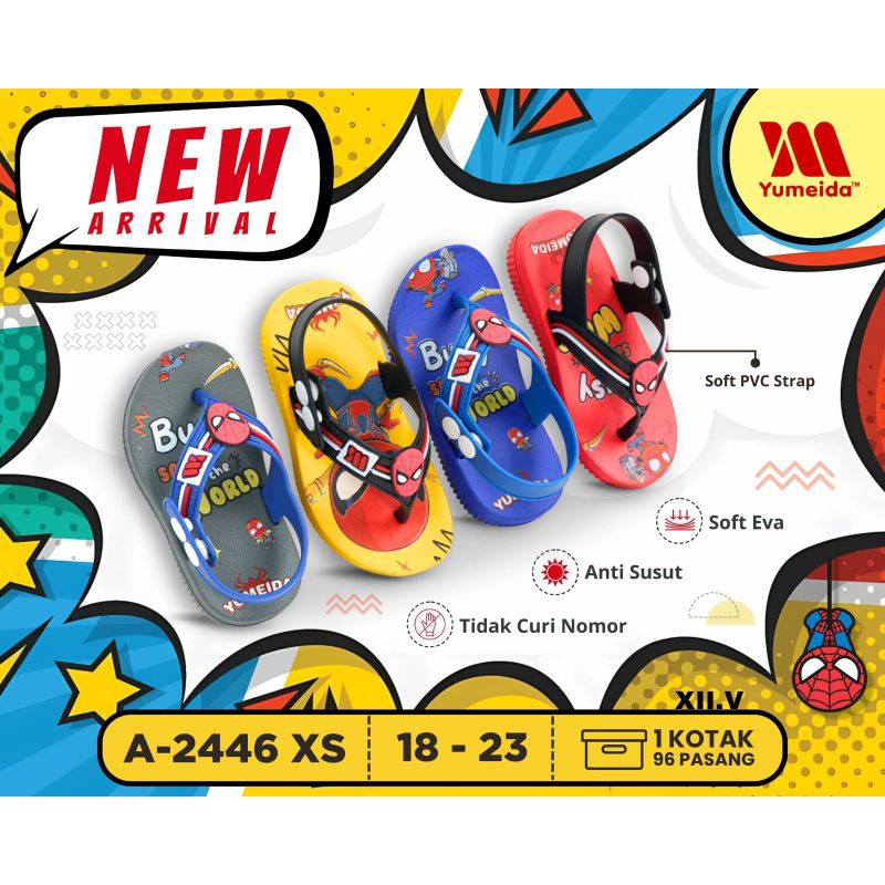 Sandal Japit Anak Laki-laki Spiderman Yumeida Original