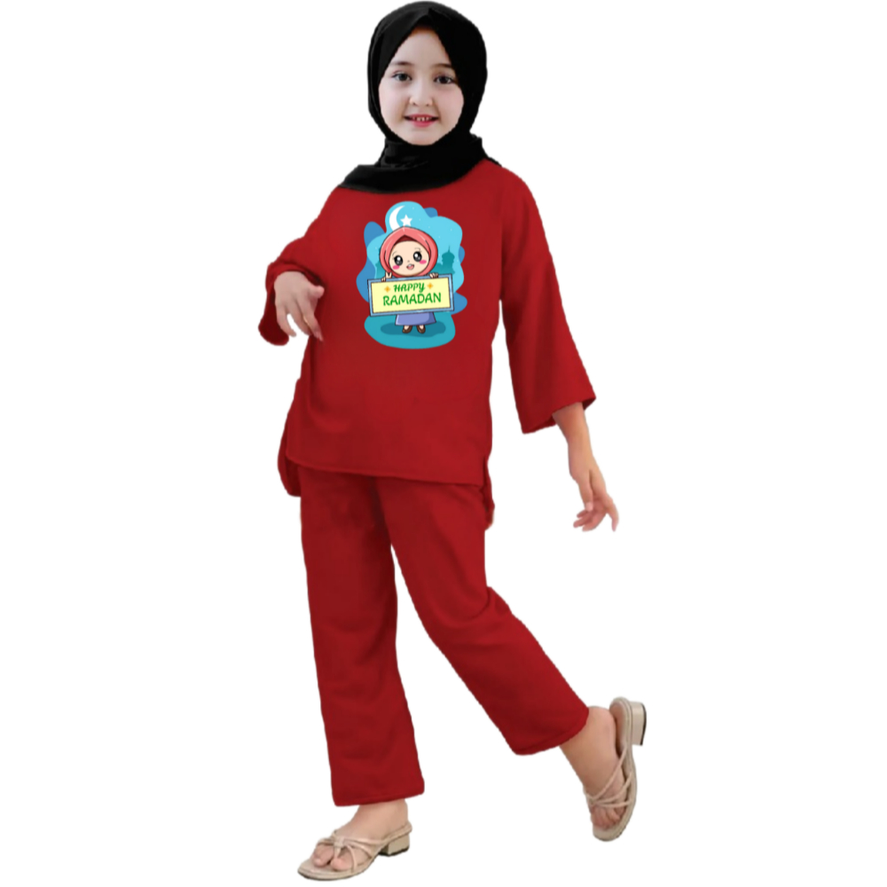 FREE ONGKIR SETELAN ANAK MUSLIM ONE SET / SETELAN ANAK OVERSIZE VIRAL
