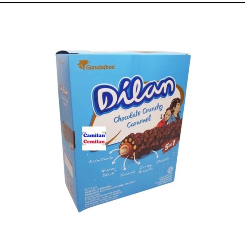 

Dilan wafer crunchy choco caramel isi 12pcs×24gr