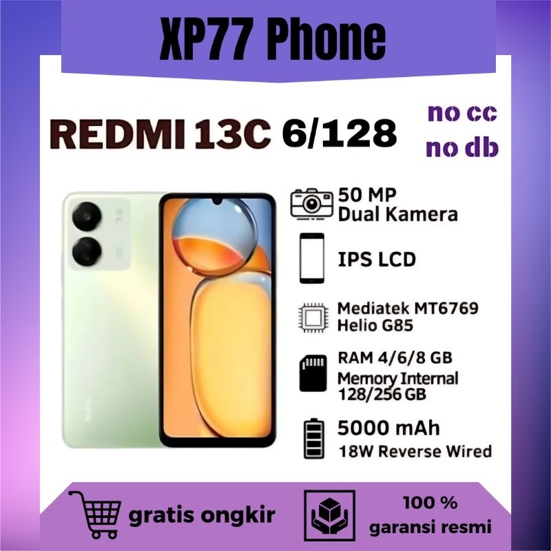 Redmi 13C 6/128 RAM 6gb Internal 128gb Garansi Resmi
