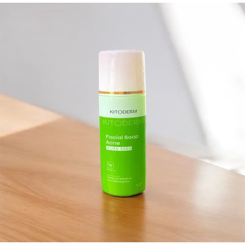 Kitoderm facial soap acne hijau tea tree oil - sabun wajah jerawat - berjerawat