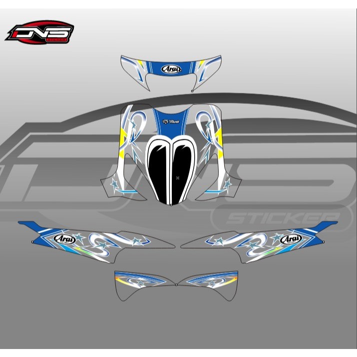 Stiker Striping Transaparan Mio Sporty Motif Arai