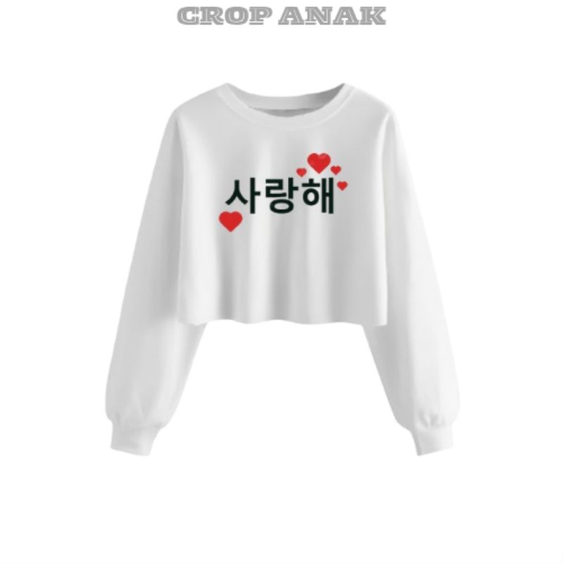 MS kids sweter baju atasan anak perempuan crewneck / switer /sweater crop top anak perempuan 3-13 ta