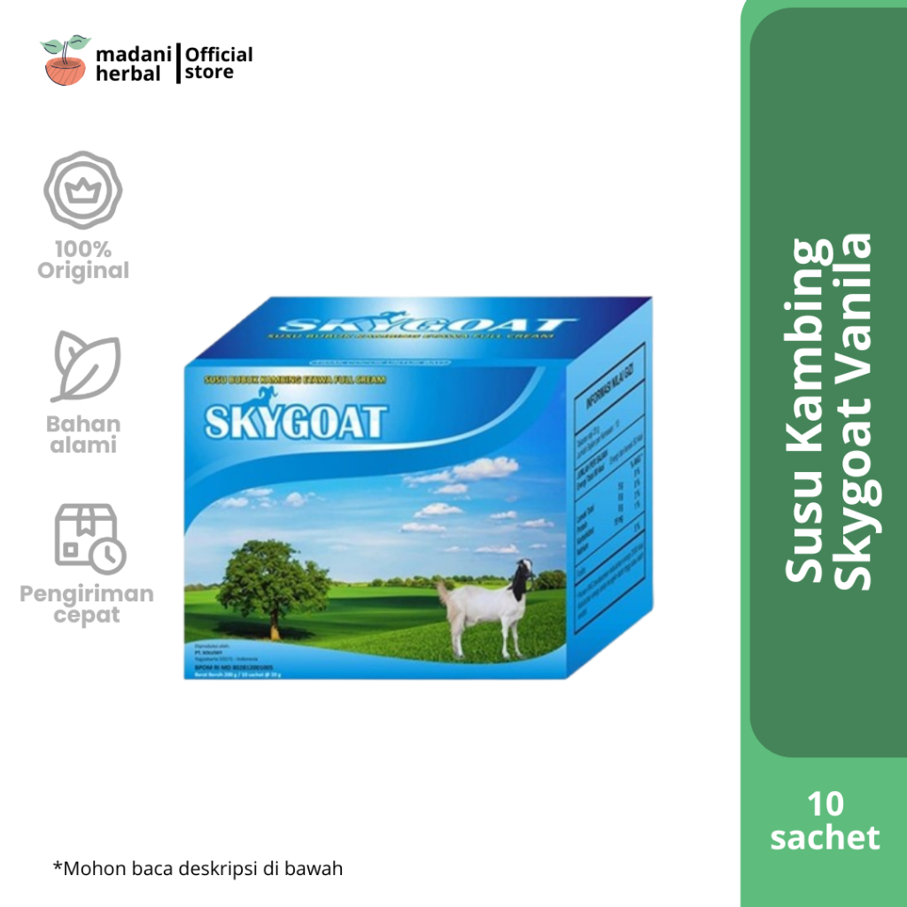 

Susu Kambing Etawa Bubuk Full Cream SKYGOAT 1 Box Isi 10 Sachet