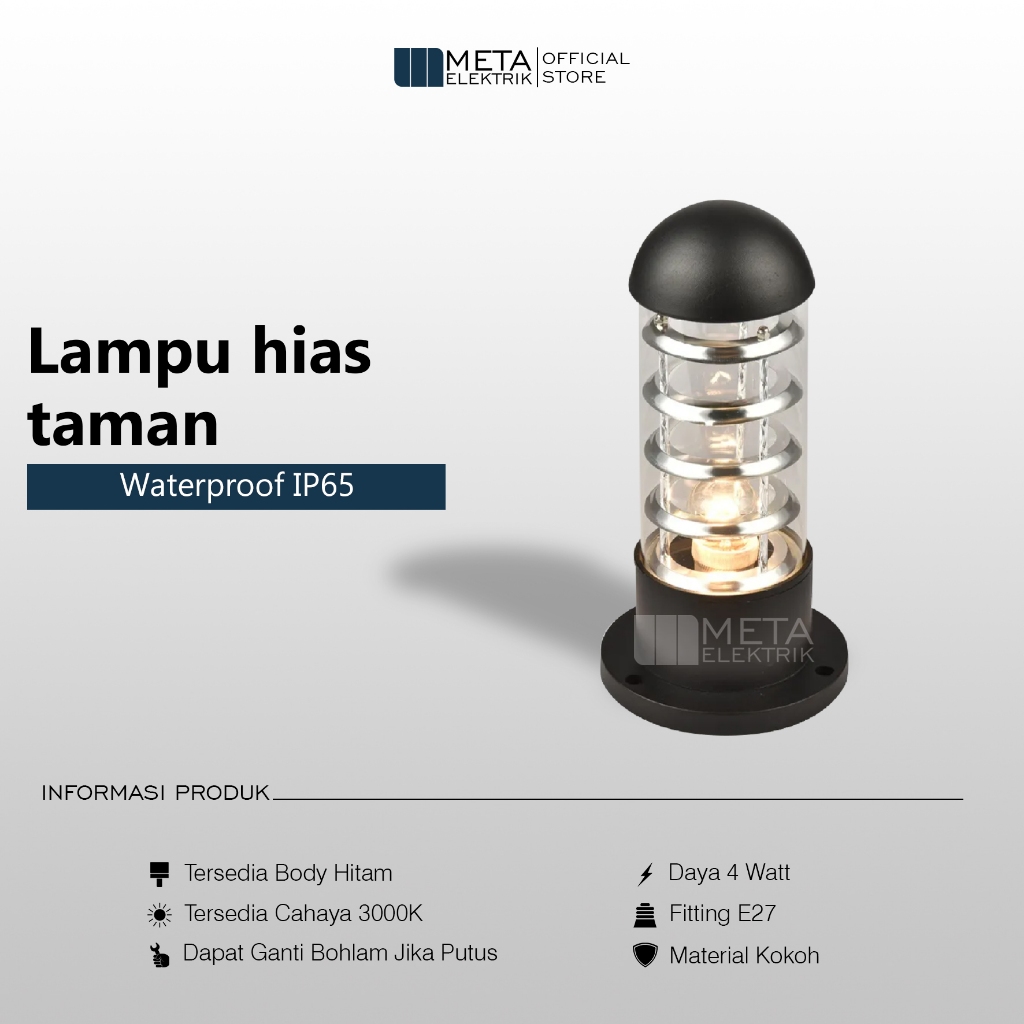 Lampu hias taman outdoor bulat lampu pilar minimalis