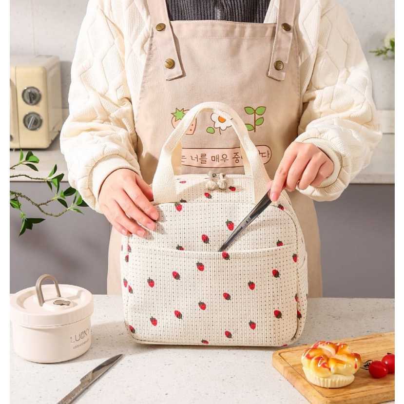Bekal Makan Siang/Lunch Tas Bekal Makan Siang Multifungsi Kapasitas Besar dengan Lapisan Aluminium F