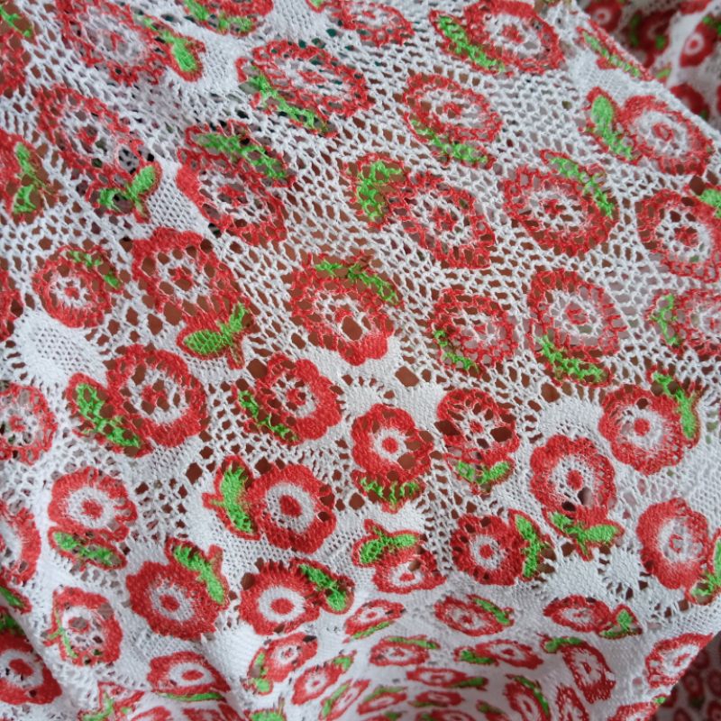 kain rajut import - kain rajut antik - kain brokat rajut - kain butik