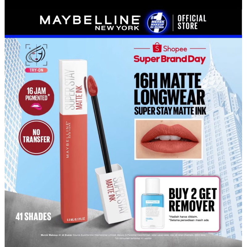 MAYBELLINE SUPERSTAY MATTE INK | LIP CREAM | LIP MATTE | MATTE INK Lipcream Bibir Lipstik Liquid Cre