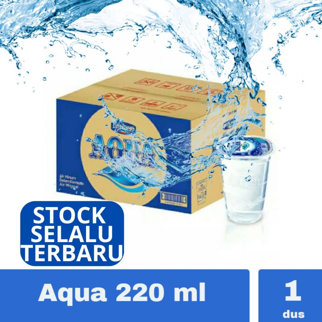 

Air Minerale AQUA Gelas Cup 220 ML / ISI 48 Cup Gelas Per DUS PER KARTON