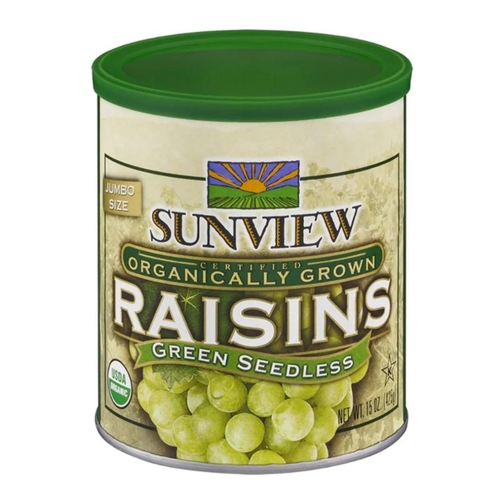 

Sunview Organically Grown Raisins Green Seedless 15 Oz/425g