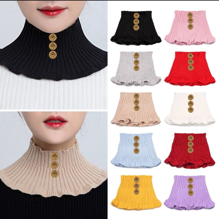 Syal Turteleneck Syal Leher RAjut Aksesories Rajut Leher Variasi Kancing 3