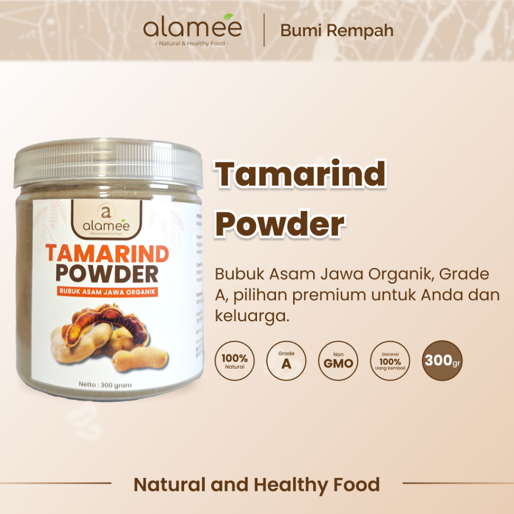 

ALAMEE Bubuk Asam Jawa Tamarind Seasoning Poweder Murni Tanpa Campuran Bumbu Masakan Dapur 300gr