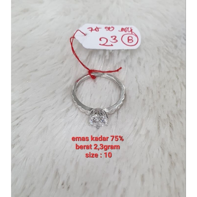 cincin italy solitare whitegold New Arrival emas kadar 75% berat 2,3gram size : 10
