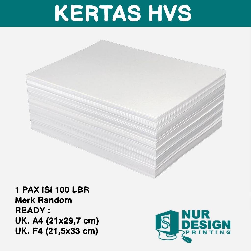 

(100 LBR) KERTAS HVS A4 // 80 GSM // ECERAN