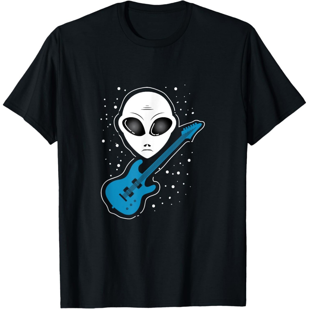 Kaos Musik Gitar Alien Rock Alien Hadiah Lucu