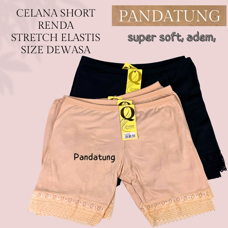 celana short pants wanita cewek perempuan dalaman daleman pendek stretch renda brukat allsize L dan 