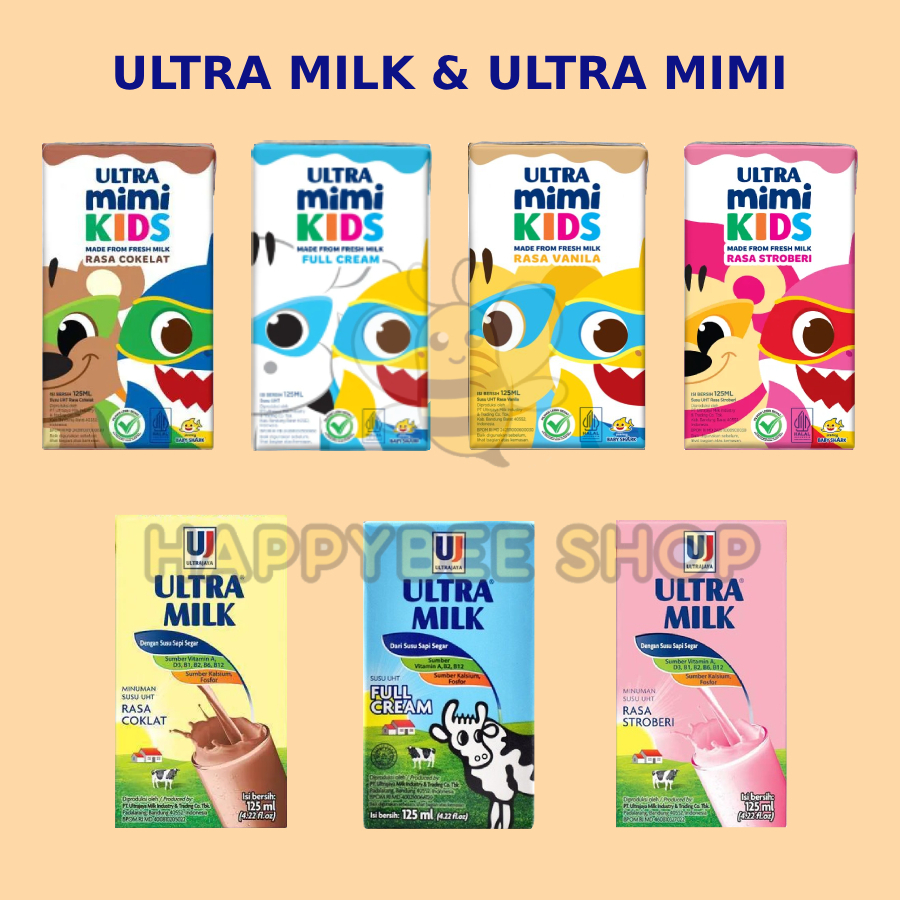 

Ultra Milk Susu UHT Ultramilk | Ultra Mimi x Baby Shark 125 ml | 1 Dus isi 40 Pcs